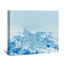 Christmas Snowflakes On Snow Wall Art 47542794