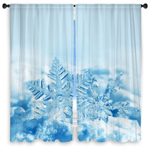 Christmas Snowflakes On Snow Window Curtains 47542794
