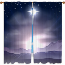 Christmas Star Of Bethlehem Nativity Window Curtains 56318122