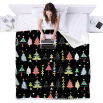 Christmas Texture With Christmas Trees Blankets 58116541