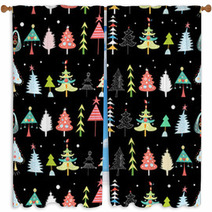 Christmas Texture With Christmas Trees Window Curtains 58116541