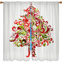 Christmas Tree Window Curtains 25857662