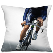 Ciclista Isolato Su Sfondo Bianco Pillows 32623143