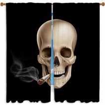 Cigarette Skull Window Curtains 14162379