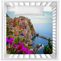 Cinque Terre Coast Of Italy With Flowers Nursery Decor 40872345