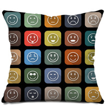 Circle Face Flat Icons With Long Shadow Pillows 61008758