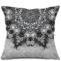 Circle Grey Lace Ornamental Floral Pattern Pillows 71256867