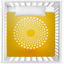 Circles Of White Squares On Yellow Background Nursery Decor 72182739