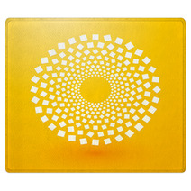 Circles Of White Squares On Yellow Background Rugs 72182739