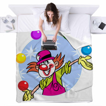 Circus Clown With Balls Blankets 58517682