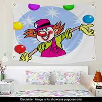 Circus Clown With Balls Wall Art 58517682