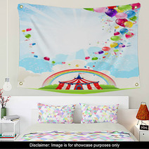 Circus Festive Background Wall Art 53695810