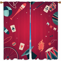 Circus Props Vector Illustration Window Curtains 63816757