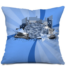 City Music Party Background Pillows 58720874