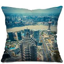 Cityscape Of Shanghai Pillows 55455305
