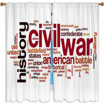 Civil War Word Cloud Window Curtains 126687392