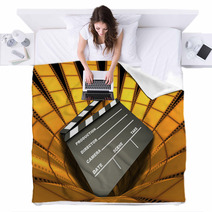 Clapboard Surrounded By Films Blankets 1357467