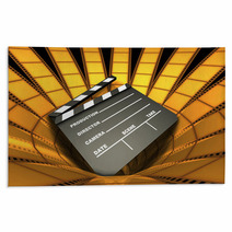 Clapboard Surrounded By Films Rugs 1357467