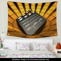 Clapboard Surrounded By Films Wall Art 1357467
