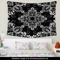 Classic Decorative Seamless Vector Black-and-white Texture Wall Art 52603183