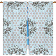 Classic Floral Seamless Pattern Window Curtains 53574427