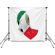 Classic Soccer Ball With Flag Of Mexico On It. Backdrops 63013776