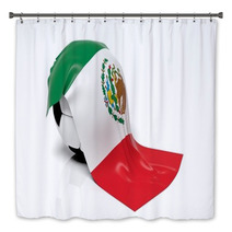 Classic Soccer Ball With Flag Of Mexico On It. Bath Decor 63013776