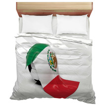 Classic Soccer Ball With Flag Of Mexico On It. Bedding 63013776