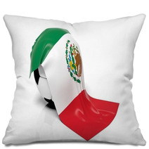 Classic Soccer Ball With Flag Of Mexico On It. Pillows 63013776