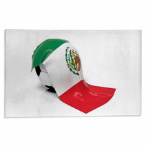Classic Soccer Ball With Flag Of Mexico On It. Rugs 63013776