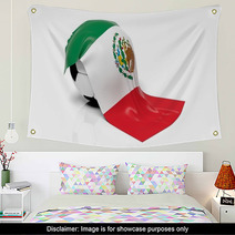Classic Soccer Ball With Flag Of Mexico On It. Wall Art 63013776