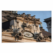 Clock At The Town Hall Of Paris Hotel De Ville Rugs 51226646