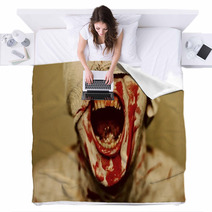Close Up Of A Zombie Blankets 236000630