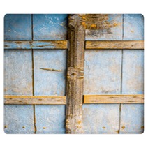Close Up Of Fungi On Wooden Door Texture Of Brown Vintage Door Rugs 212246974
