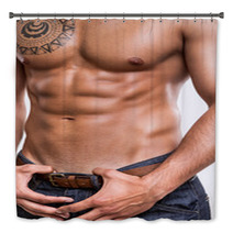 Close-up Of The Abdominal Muscles Bath Decor 59396039