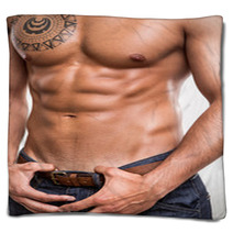 Close-up Of The Abdominal Muscles Blankets 59396039