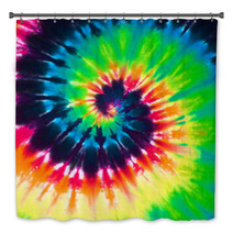 Close Up Shot Of Colorful Tie Dye Fabric Texture Background Bath Decor 67609859