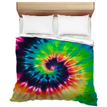 Close Up Shot Of Colorful Tie Dye Fabric Texture Background Bedding 67609859