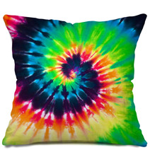Close Up Shot Of Colorful Tie Dye Fabric Texture Background Pillows 67609859