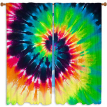 Close Up Shot Of Colorful Tie Dye Fabric Texture Background Window Curtains 67609859