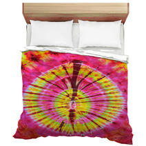 Close Up Shot Of Tie Dye Fabric Texture Background Bedding 64916786