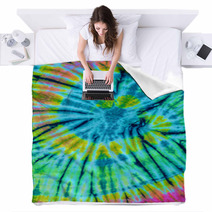 Close Up Shot Of Tie Dye Fabric Texture Background Blankets 64912962