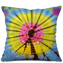 Close Up Shot Of Tie Dye Fabric Texture Background Pillows 64399028