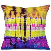 Close Up Shot Of Tie Dye Fabric Texture Background Pillows 64399789