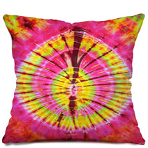 Close Up Shot Of Tie Dye Fabric Texture Background Pillows 64916786