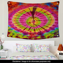 Close Up Shot Of Tie Dye Fabric Texture Background Wall Art 64177029