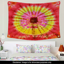 Close Up Shot Of Tie Dye Fabric Texture Background Wall Art 64304620