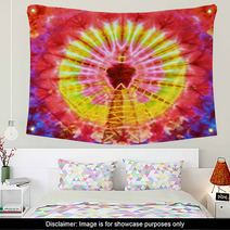 Close Up Shot Of Tie Dye Fabric Texture Background Wall Art 64374354