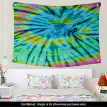 Close Up Shot Of Tie Dye Fabric Texture Background Wall Art 64912962