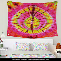 Close Up Shot Of Tie Dye Fabric Texture Background Wall Art 64916786